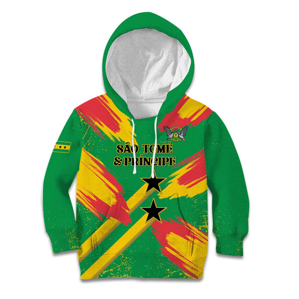 Custom Sao Tome and Principe Football Kid Hoodie Selecao dos Falcoes e Papagaios