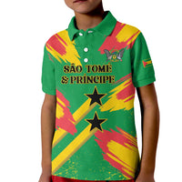 Custom Sao Tome and Principe Football Kid Polo Shirt Selecao dos Falcoes e Papagaios