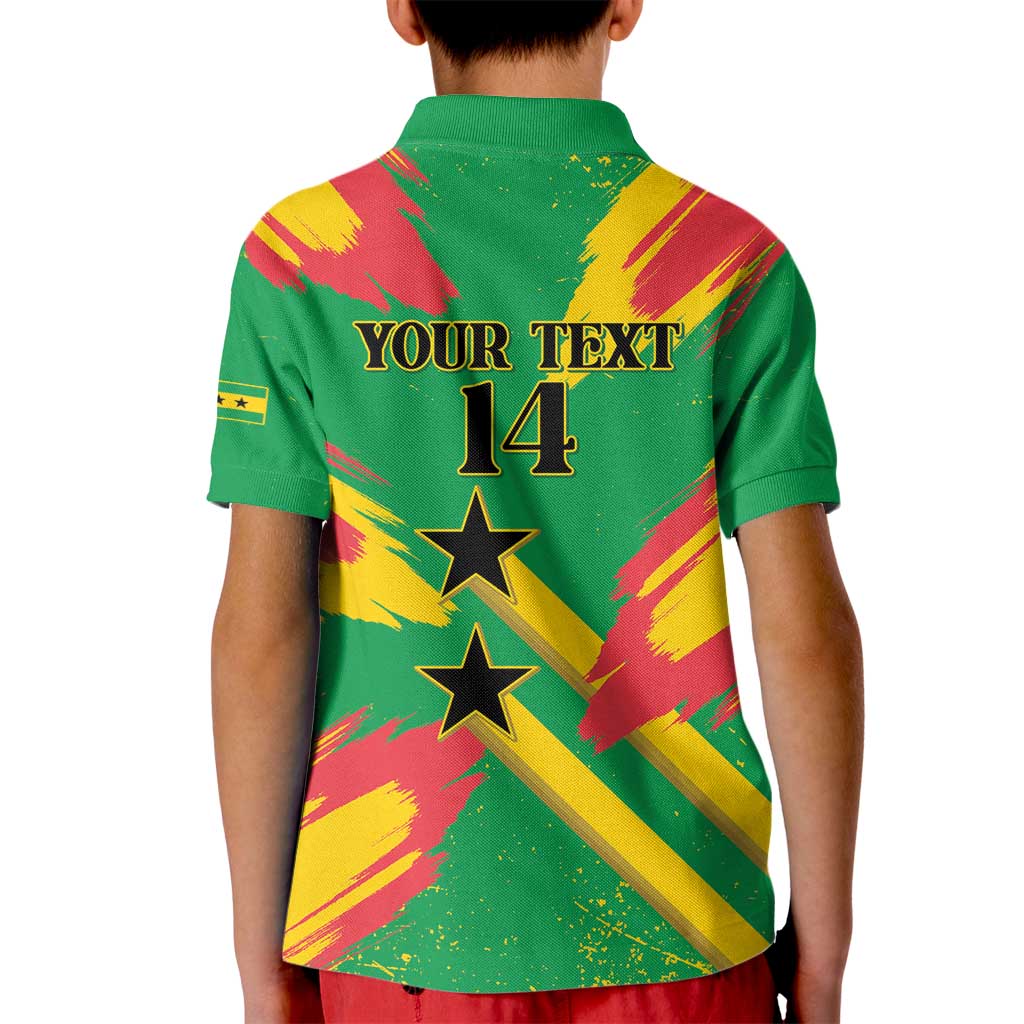 Custom Sao Tome and Principe Football Kid Polo Shirt Selecao dos Falcoes e Papagaios