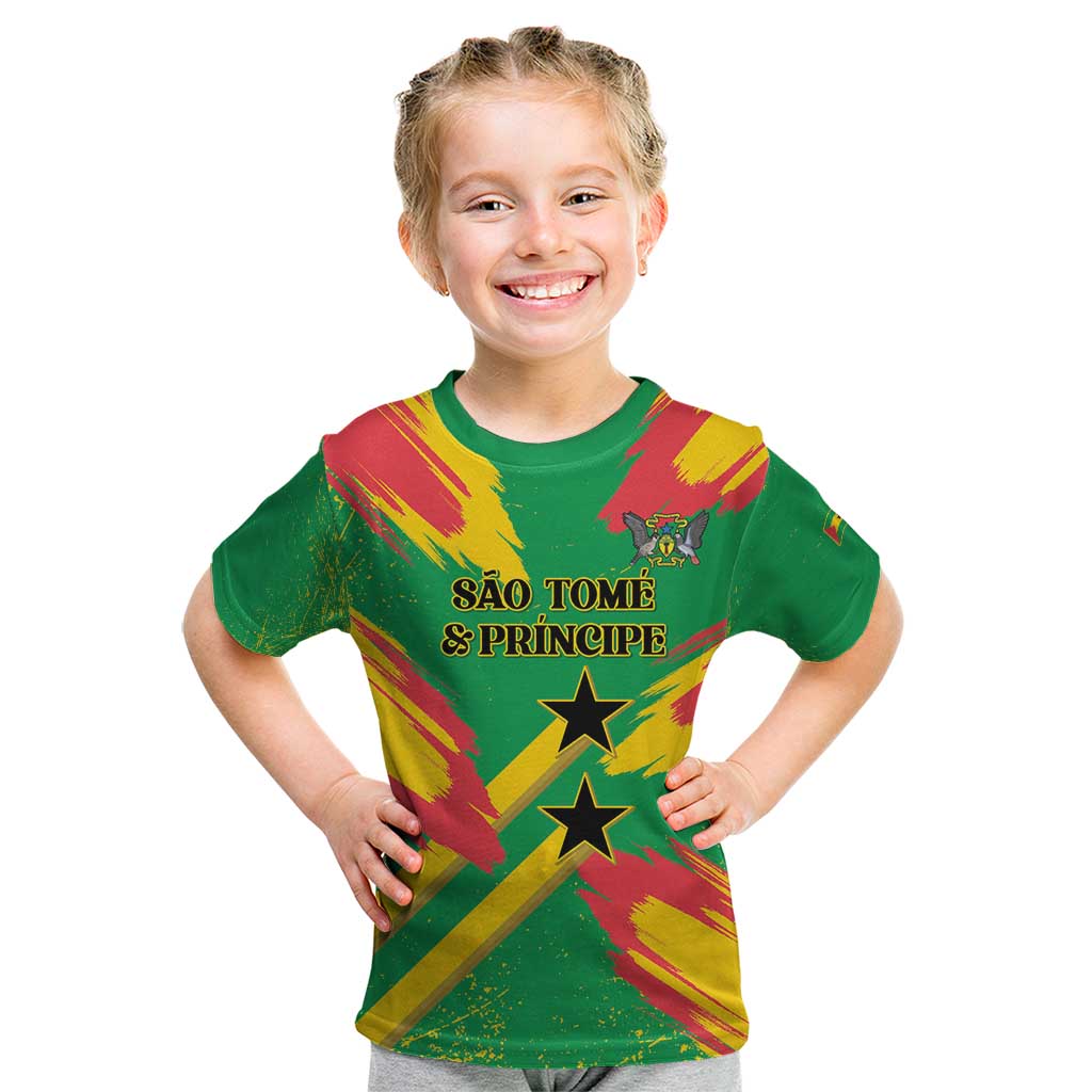 Custom Sao Tome and Principe Football Kid T Shirt Selecao dos Falcoes e Papagaios
