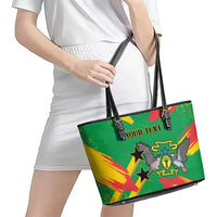 Custom Sao Tome and Principe Football Leather Tote Bag Selecao dos Falcoes e Papagaios