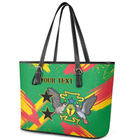 Custom Sao Tome and Principe Football Leather Tote Bag Selecao dos Falcoes e Papagaios