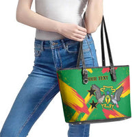 Custom Sao Tome and Principe Football Leather Tote Bag Selecao dos Falcoes e Papagaios