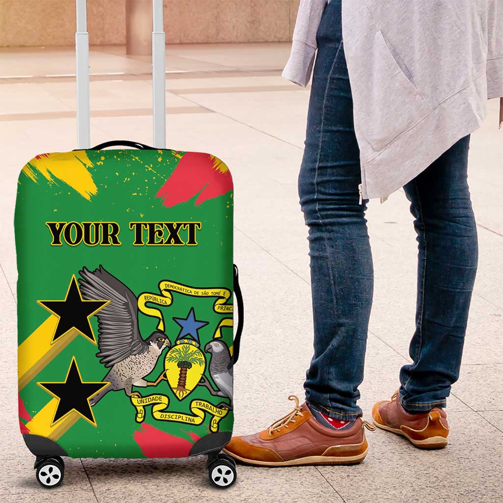 Custom Sao Tome and Principe Football Luggage Cover Selecao dos Falcoes e Papagaios
