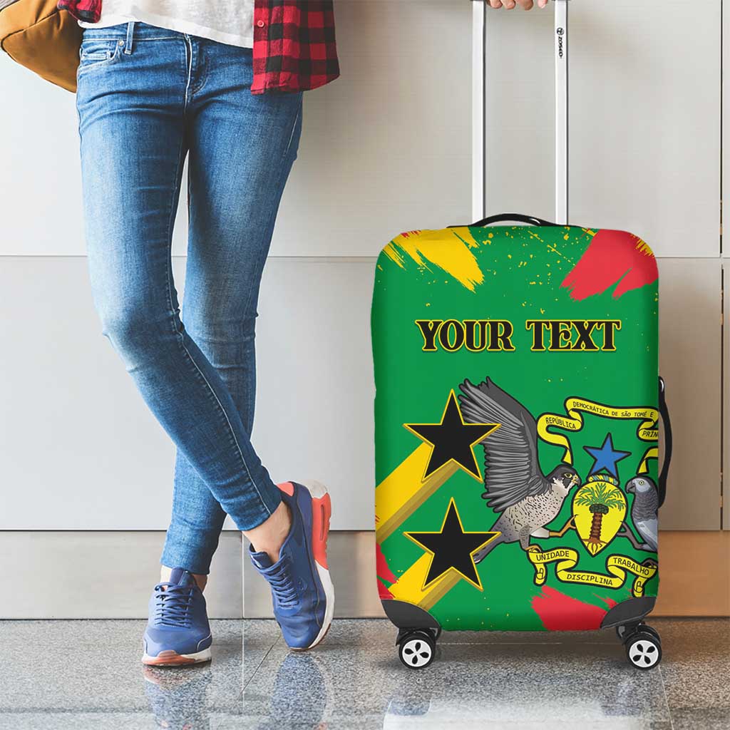 Custom Sao Tome and Principe Football Luggage Cover Selecao dos Falcoes e Papagaios