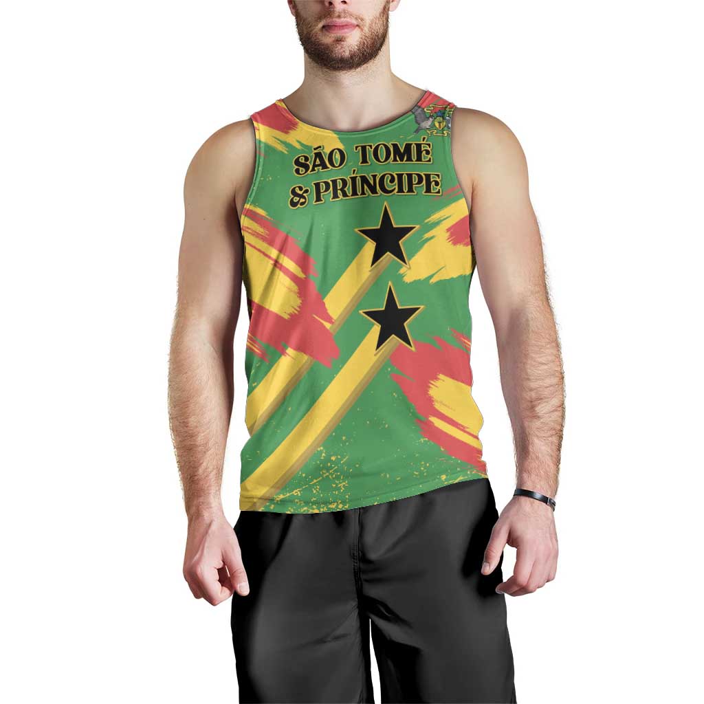 Custom Sao Tome and Principe Football Men Tank Top Selecao dos Falcoes e Papagaios