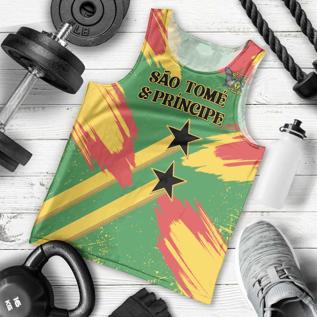 Custom Sao Tome and Principe Football Men Tank Top Selecao dos Falcoes e Papagaios