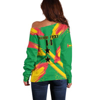 Custom Sao Tome and Principe Football Off Shoulder Sweater Selecao dos Falcoes e Papagaios
