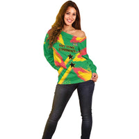 Custom Sao Tome and Principe Football Off Shoulder Sweater Selecao dos Falcoes e Papagaios