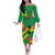 Custom Sao Tome and Principe Football Off The Shoulder Long Sleeve Dress Selecao dos Falcoes e Papagaios
