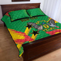 Custom Sao Tome and Principe Football Quilt Bed Set Selecao dos Falcoes e Papagaios