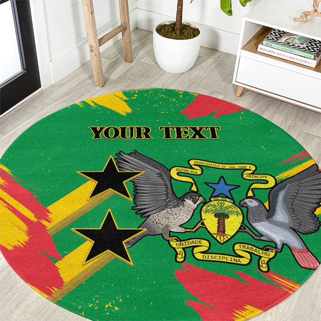 Custom Sao Tome and Principe Football Round Carpet Selecao dos Falcoes e Papagaios