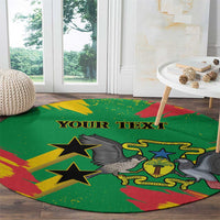 Custom Sao Tome and Principe Football Round Carpet Selecao dos Falcoes e Papagaios