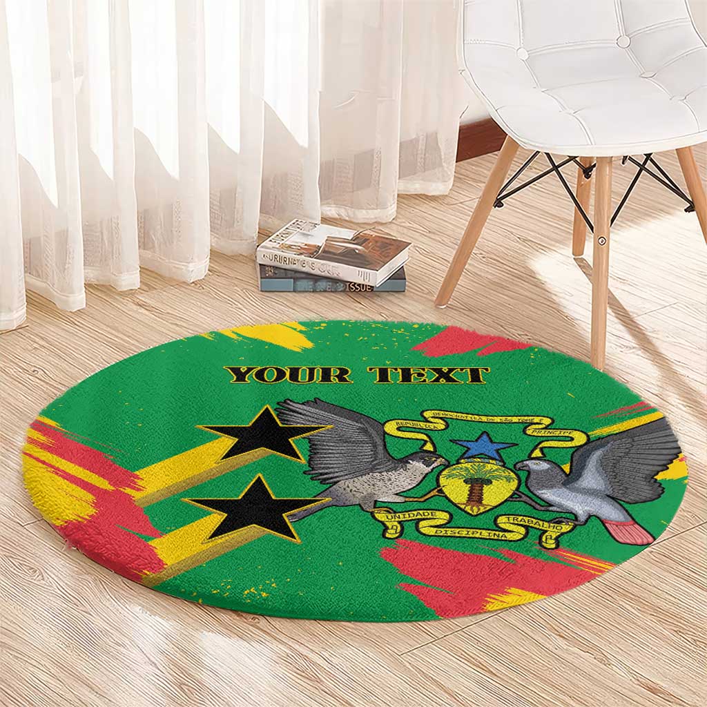 Custom Sao Tome and Principe Football Round Carpet Selecao dos Falcoes e Papagaios