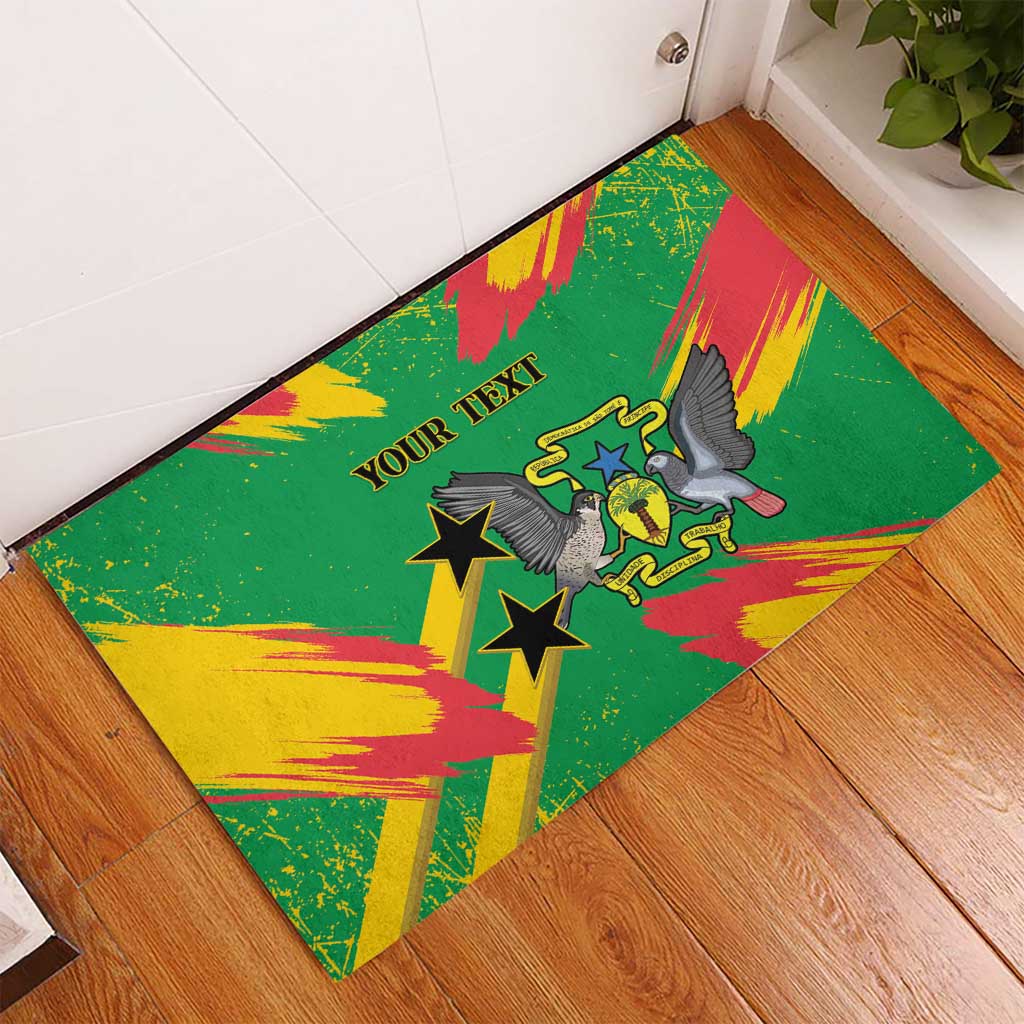 Custom Sao Tome and Principe Football Rubber Doormat Selecao dos Falcoes e Papagaios