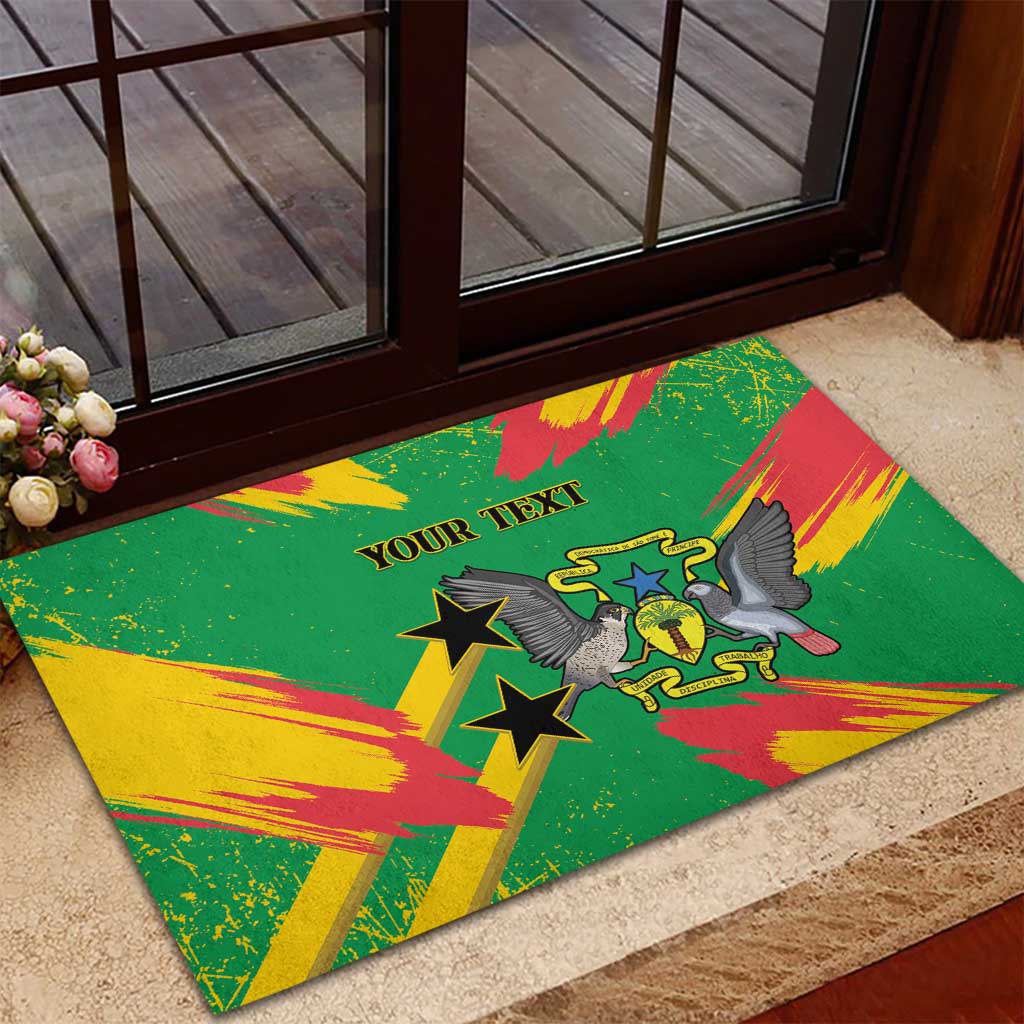 Custom Sao Tome and Principe Football Rubber Doormat Selecao dos Falcoes e Papagaios