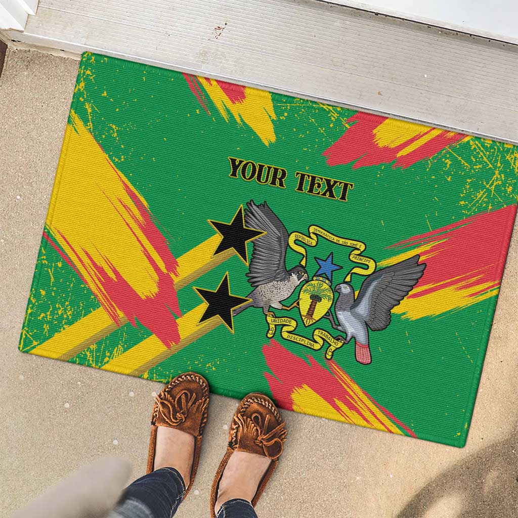 Custom Sao Tome and Principe Football Rubber Doormat Selecao dos Falcoes e Papagaios