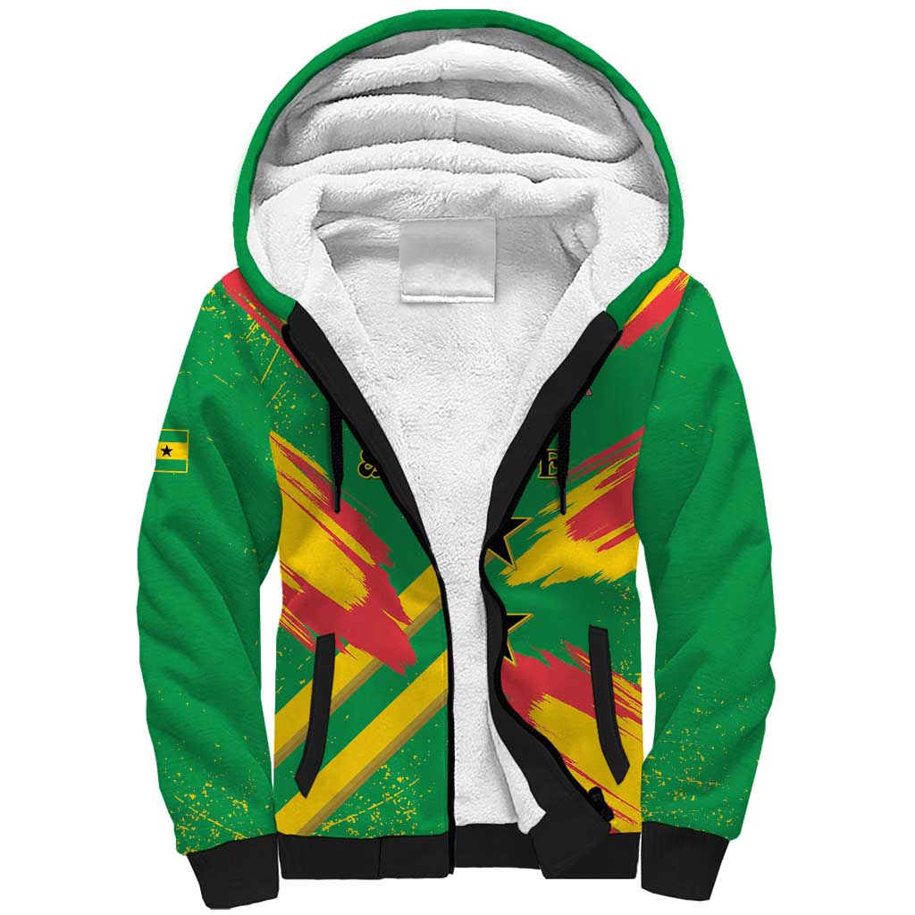 Custom Sao Tome and Principe Football Sherpa Hoodie Selecao dos Falcoes e Papagaios