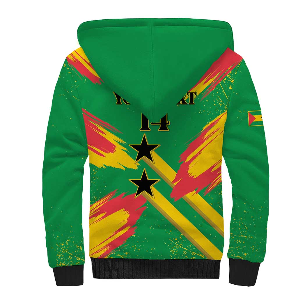 Custom Sao Tome and Principe Football Sherpa Hoodie Selecao dos Falcoes e Papagaios