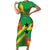 Custom Sao Tome and Principe Football Short Sleeve Bodycon Dress Selecao dos Falcoes e Papagaios