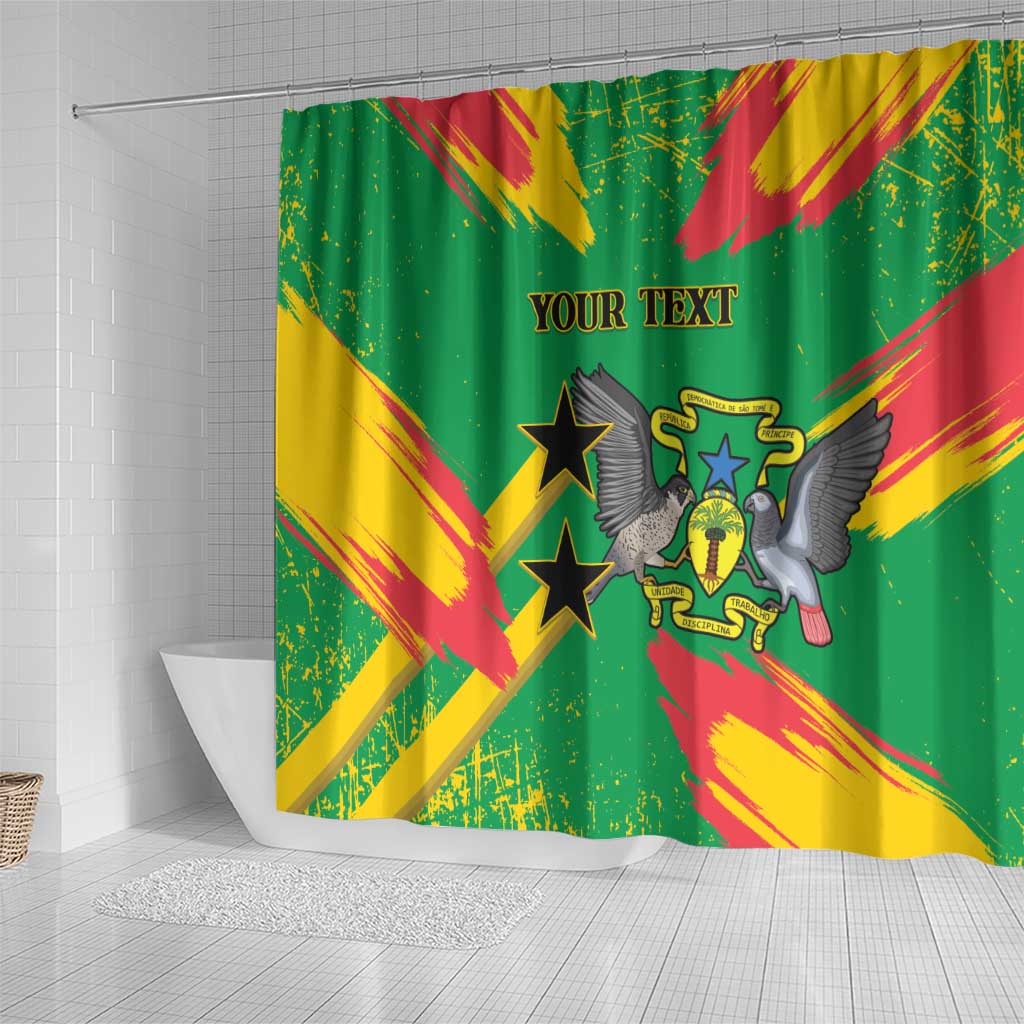 Custom Sao Tome and Principe Football Shower Curtain Selecao dos Falcoes e Papagaios