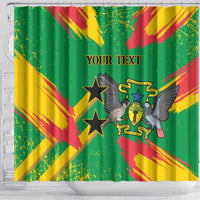 Custom Sao Tome and Principe Football Shower Curtain Selecao dos Falcoes e Papagaios