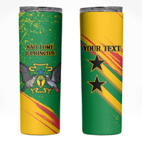 Custom Sao Tome and Principe Football Skinny Tumbler Selecao dos Falcoes e Papagaios
