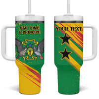 Custom Sao Tome and Principe Football Tumbler With Handle Selecao dos Falcoes e Papagaios