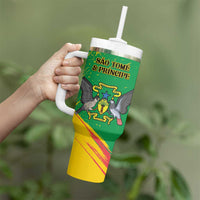 Custom Sao Tome and Principe Football Tumbler With Handle Selecao dos Falcoes e Papagaios