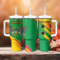 Custom Sao Tome and Principe Football Tumbler With Handle Selecao dos Falcoes e Papagaios