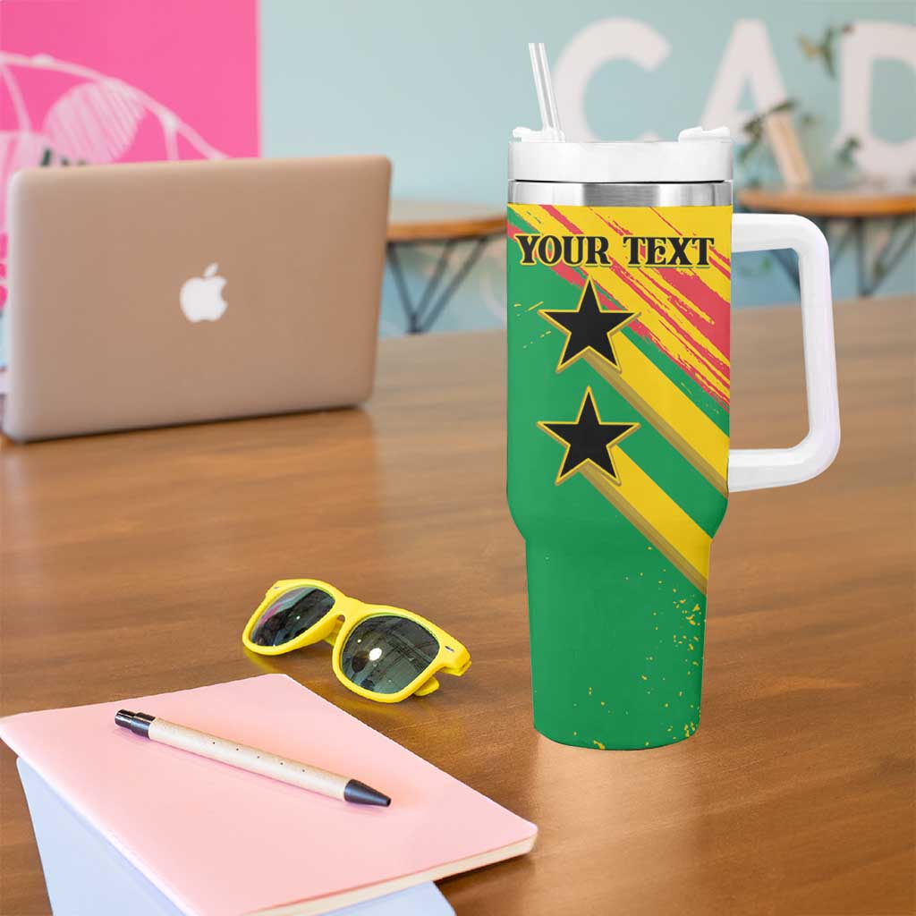 Custom Sao Tome and Principe Football Tumbler With Handle Selecao dos Falcoes e Papagaios