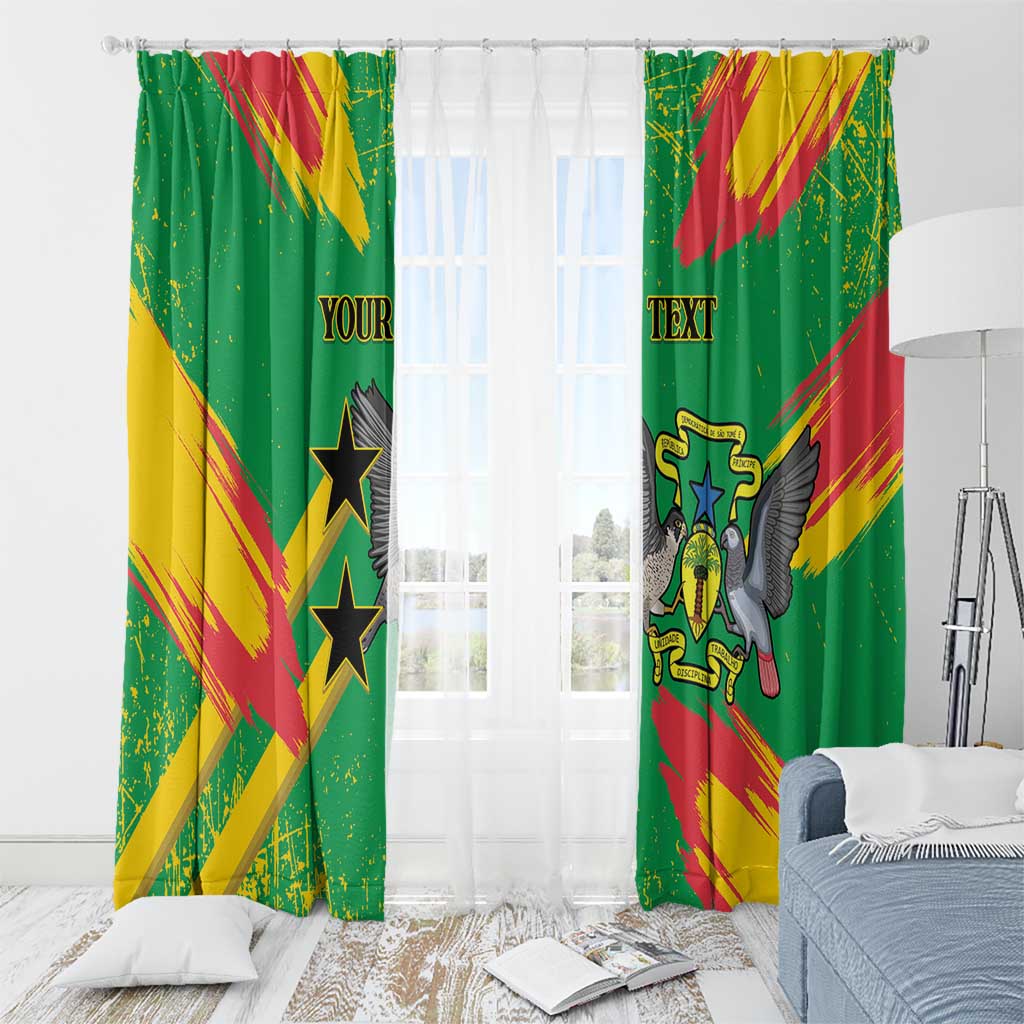 Custom Sao Tome and Principe Football Window Curtain Selecao dos Falcoes e Papagaios