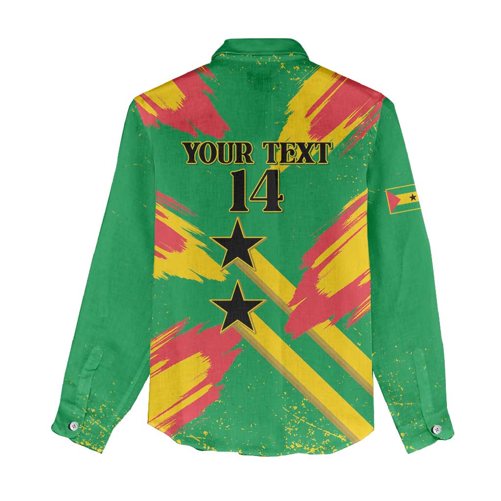 Custom Sao Tome and Principe Football Women Casual Shirt Selecao dos Falcoes e Papagaios