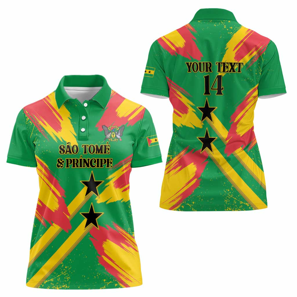 Custom Sao Tome and Principe Football Women Polo Shirt Selecao dos Falcoes e Papagaios