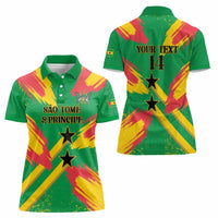 Custom Sao Tome and Principe Football Women Polo Shirt Selecao dos Falcoes e Papagaios