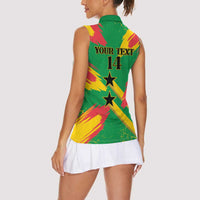 Custom Sao Tome and Principe Football Women Sleeveless Polo Shirt Selecao dos Falcoes e Papagaios