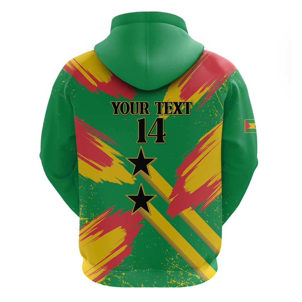 Custom Sao Tome and Principe Football Zip Hoodie Selecao dos Falcoes e Papagaios