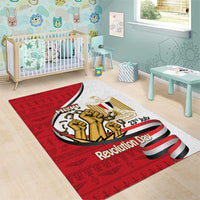 Egypt Revolution Day Area Rug Coat of Arms Egyptian Pattern