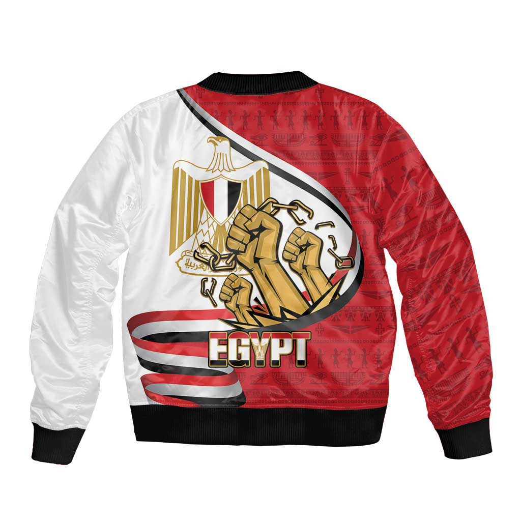 Egypt Revolution Day Bomber Jacket Coat of Arms Egyptian Pattern