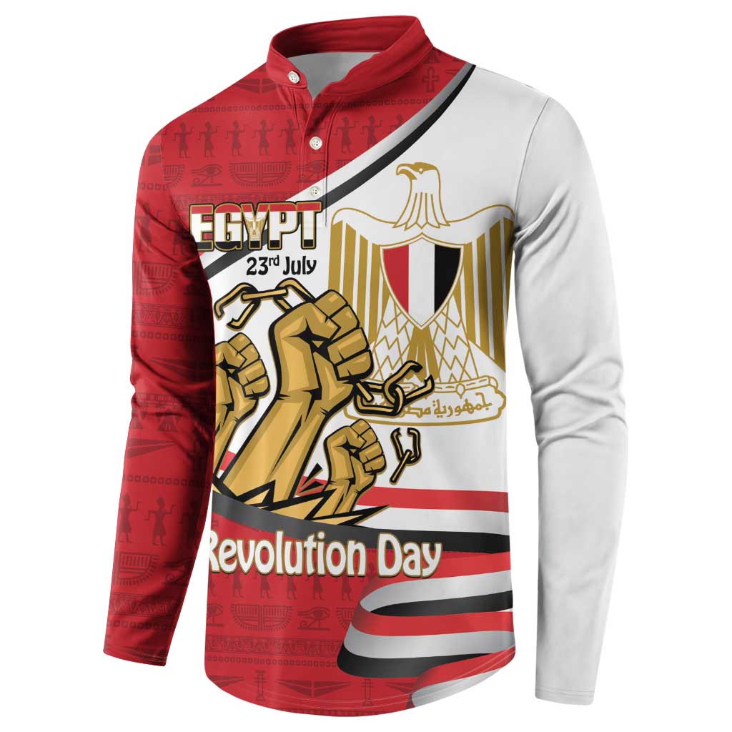 Egypt Revolution Day Button Sweatshirt Coat of Arms Egyptian Pattern