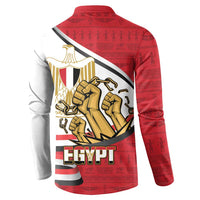 Egypt Revolution Day Button Sweatshirt Coat of Arms Egyptian Pattern