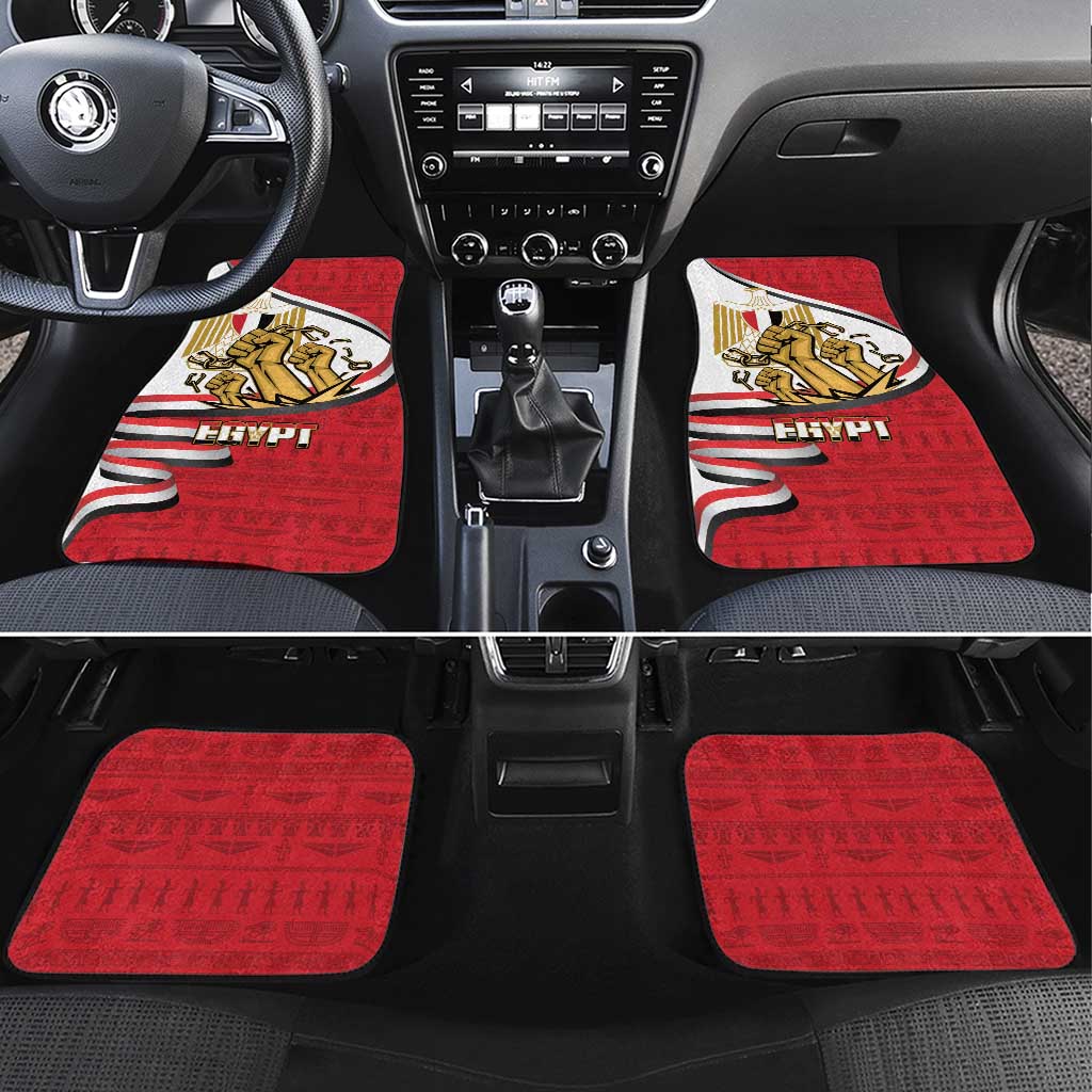 Egypt Revolution Day Car Mats Coat of Arms Egyptian Pattern