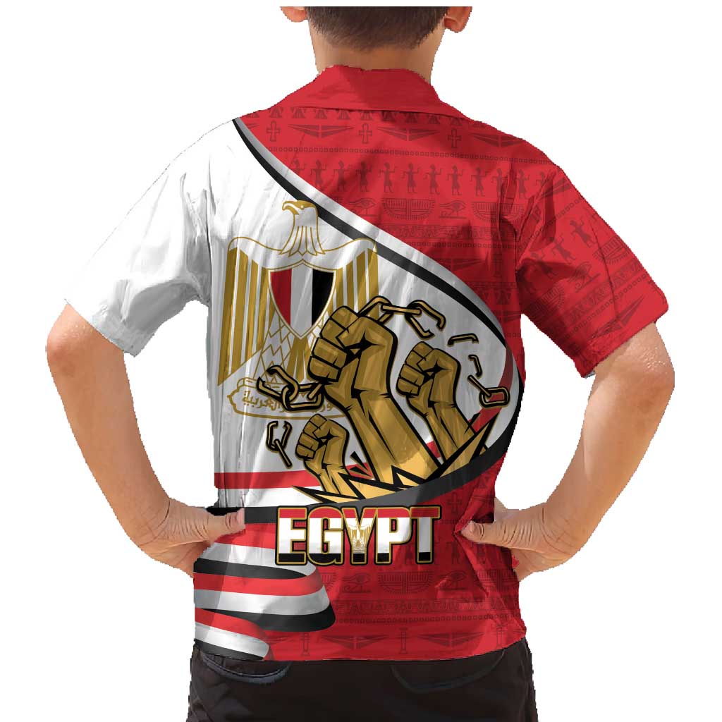 Egypt Revolution Day Family Matching Mermaid Dress and Hawaiian Shirt Coat of Arms Egyptian Pattern