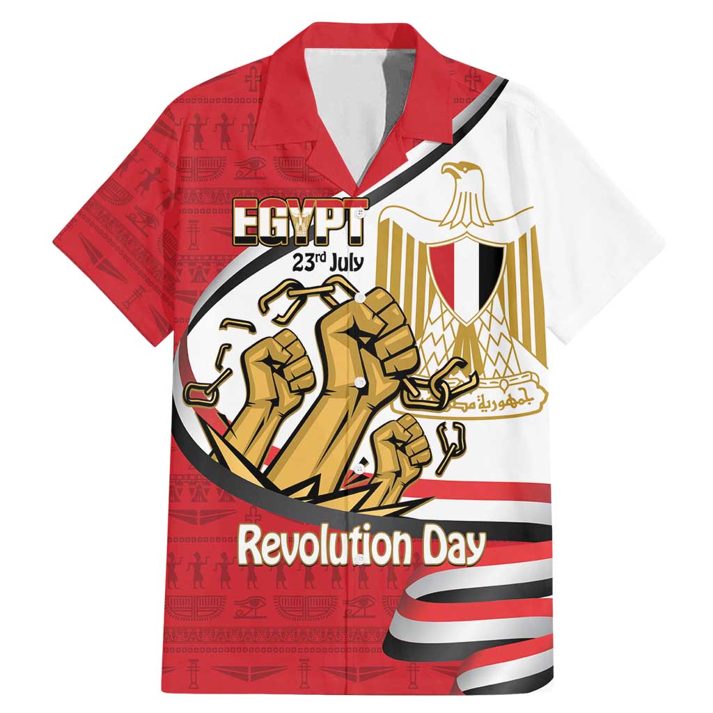 Egypt Revolution Day Family Matching Mermaid Dress and Hawaiian Shirt Coat of Arms Egyptian Pattern