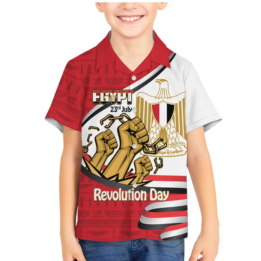 Egypt Revolution Day Family Matching Mermaid Dress and Hawaiian Shirt Coat of Arms Egyptian Pattern