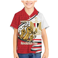 Egypt Revolution Day Family Matching Mermaid Dress and Hawaiian Shirt Coat of Arms Egyptian Pattern