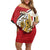 Egypt Revolution Day Family Matching Off Shoulder Short Dress and Hawaiian Shirt Coat of Arms Egyptian Pattern
