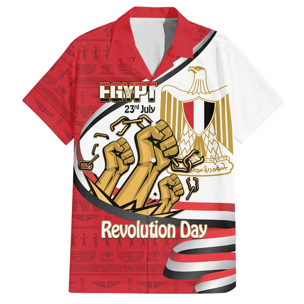 Egypt Revolution Day Family Matching Puletasi and Hawaiian Shirt Coat of Arms Egyptian Pattern