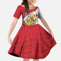 Egypt Revolution Day Family Matching Summer Maxi Dress and Hawaiian Shirt Coat of Arms Egyptian Pattern