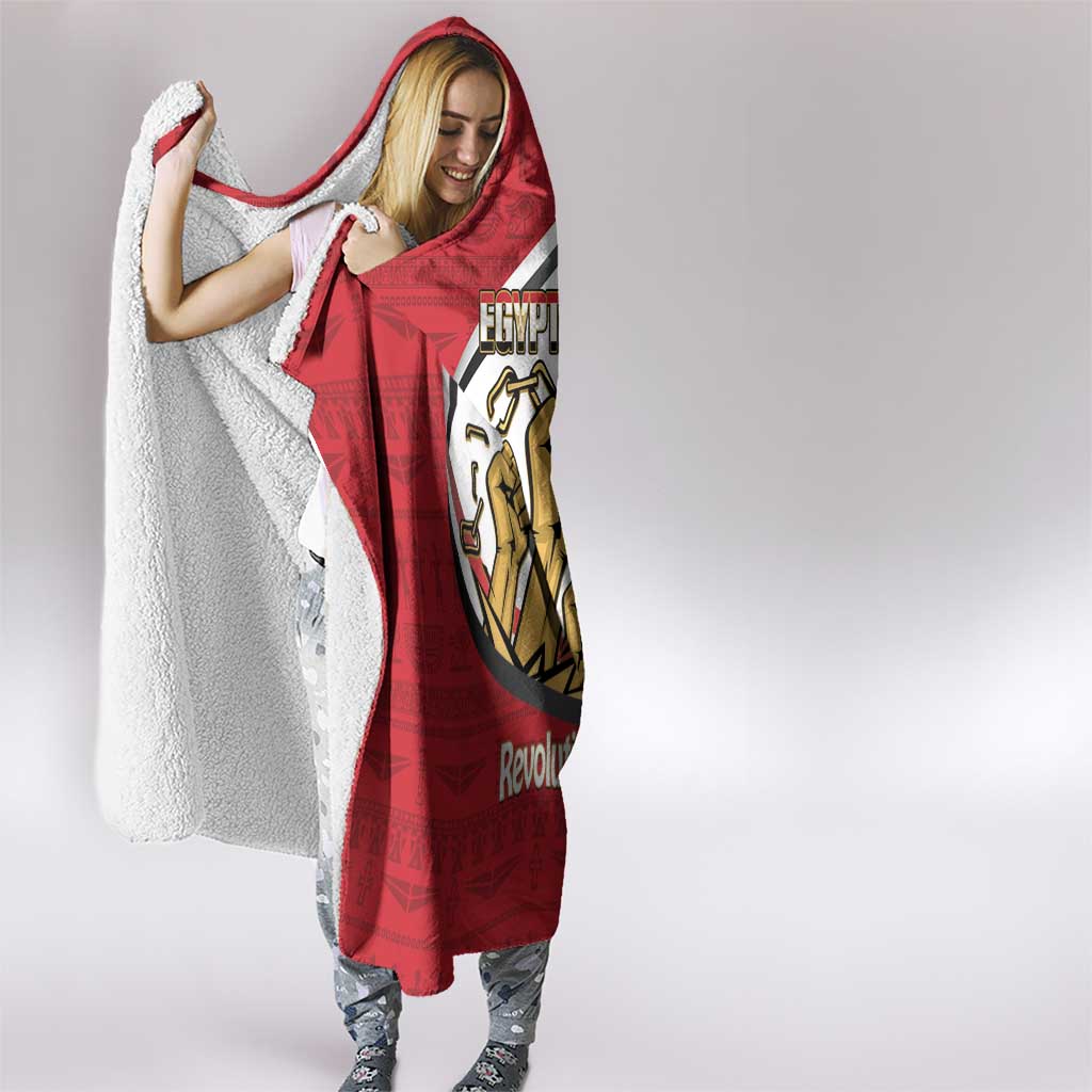 Egypt Revolution Day Hooded Blanket Coat of Arms Egyptian Pattern